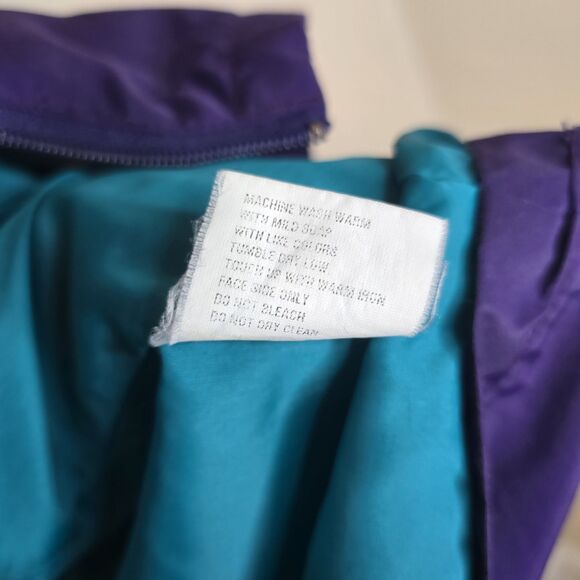 Vintage Columbia Men's M Purple Teal 1/4 Zip Hooded Pullover Windbreaker - Picture 7 of 16
